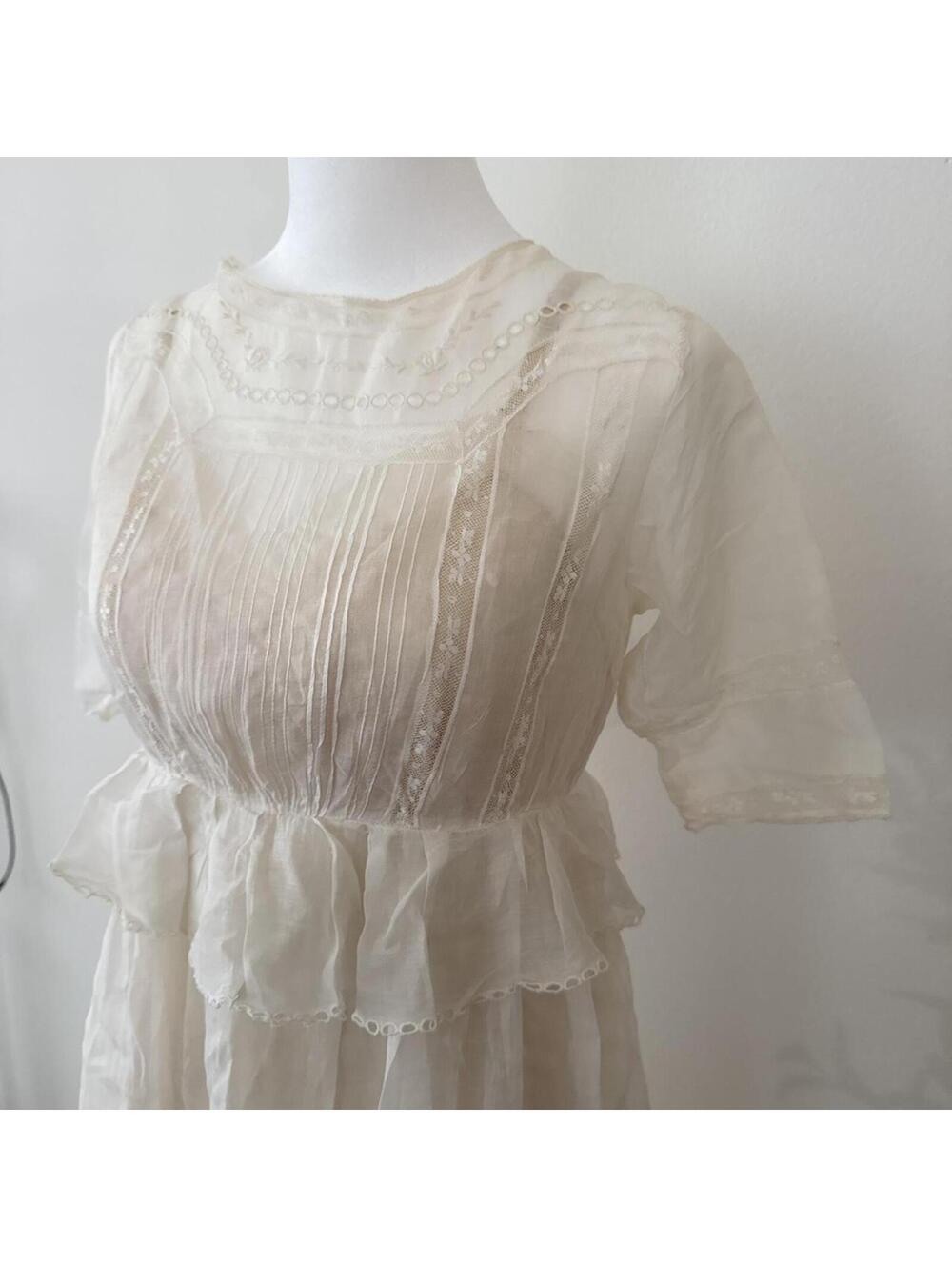 Edwardian Cotton Lawn Dress - Picture 3 of 8
